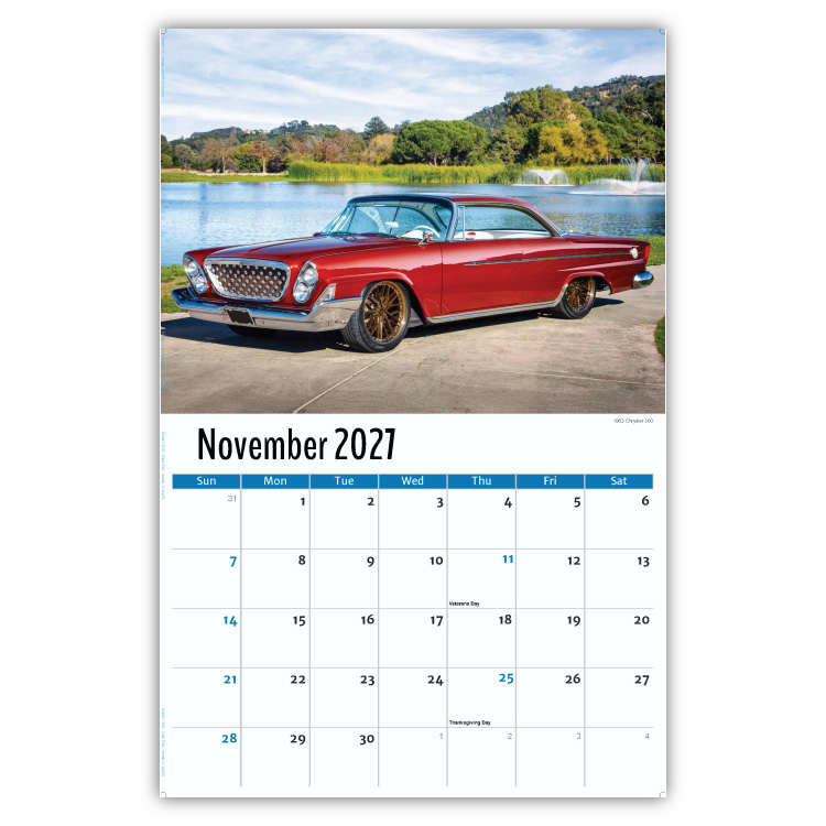 2027 Classic Cars wall calendar