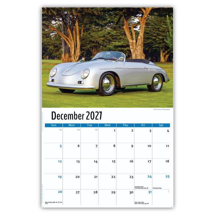 2027 Classic Cars wall calendar