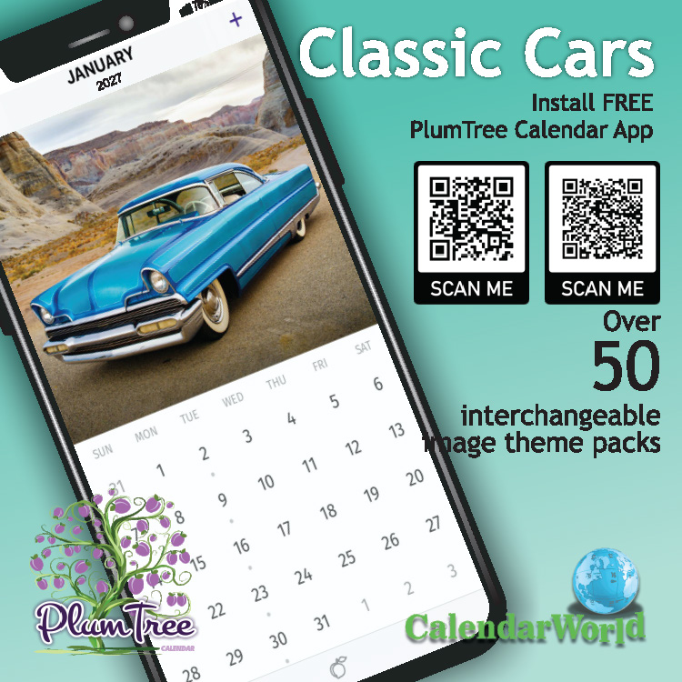 2027 Classic Cars wall calendar