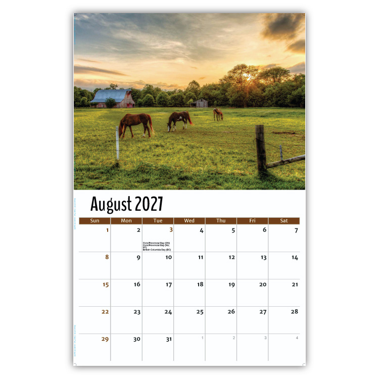 2027 Country Spirit wall Calendar