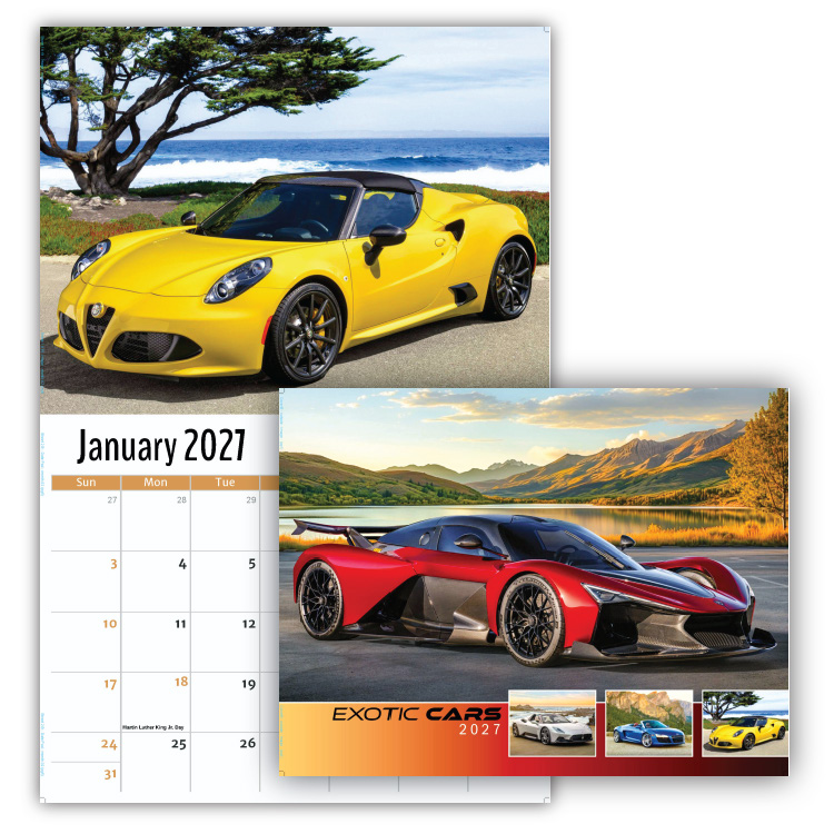 2027 Exotic Cars wall calendar