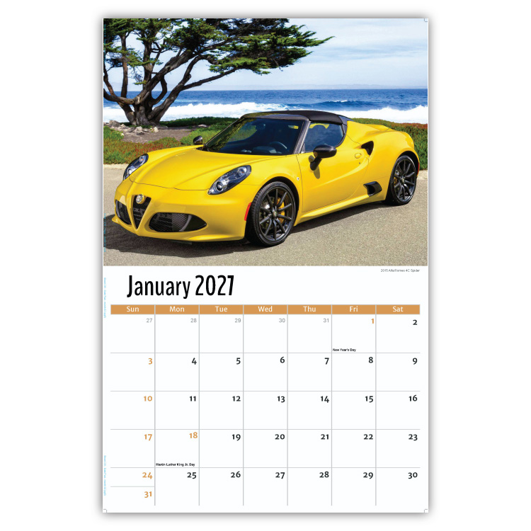 2027 Exotic Cars wall calendar