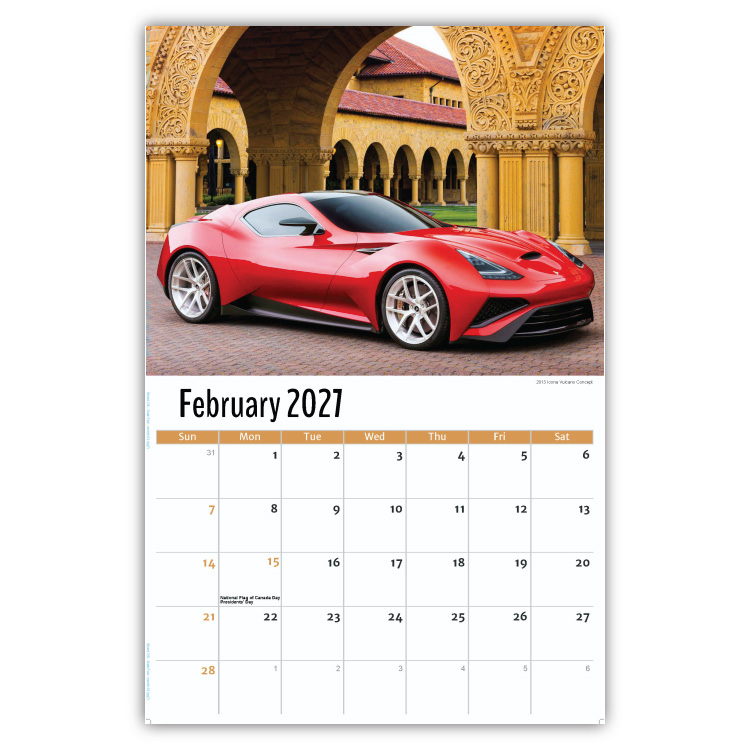 2027 Exotic Cars wall calendar