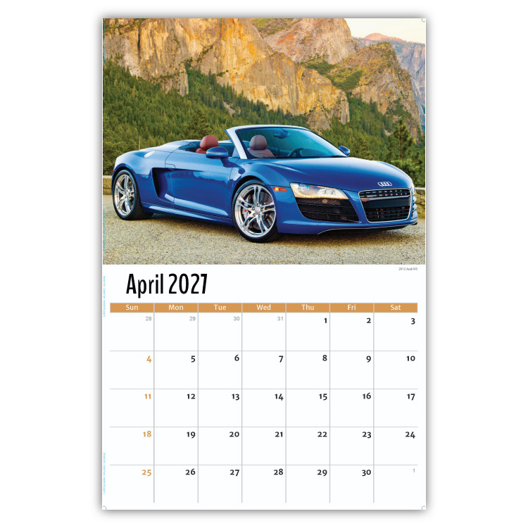 2027 Exotic Cars wall calendar