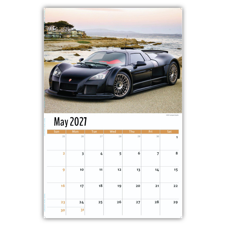 2027 Exotic Cars wall calendar