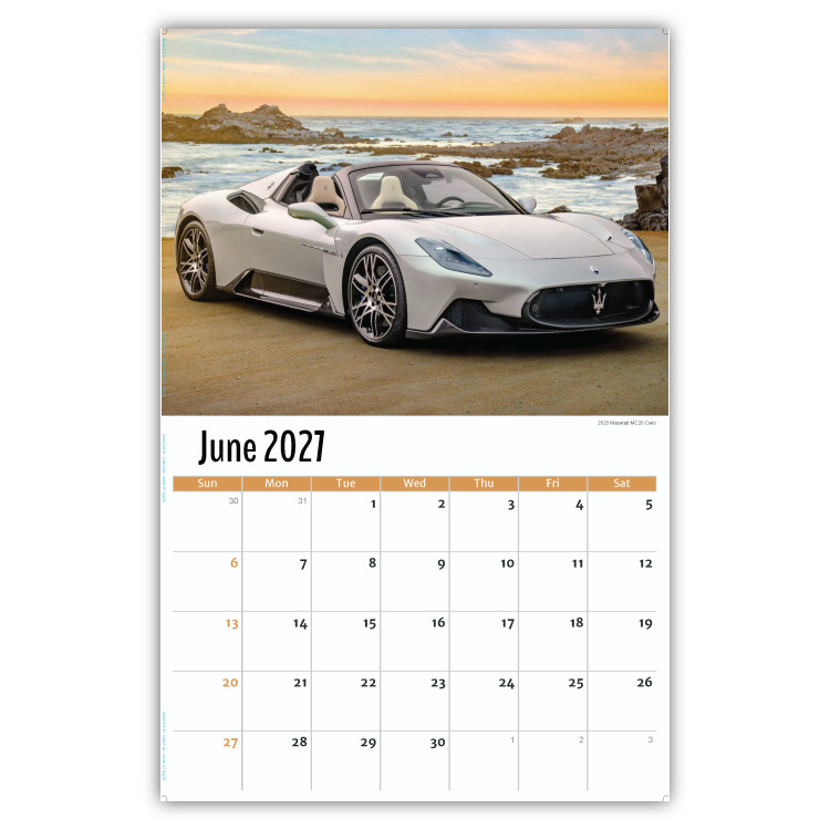 2027 Exotic Cars wall calendar