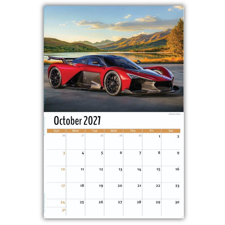 2027 Exotic Cars wall calendar