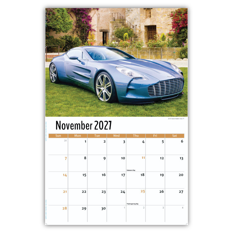 2027 Exotic Cars wall calendar