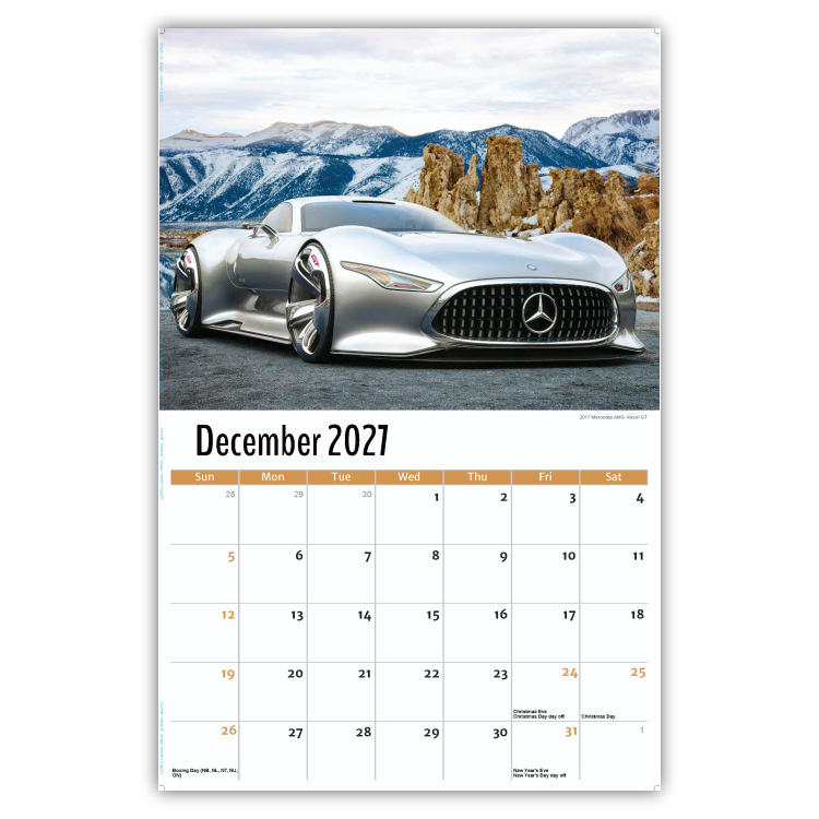 2027 Exotic Cars wall calendar