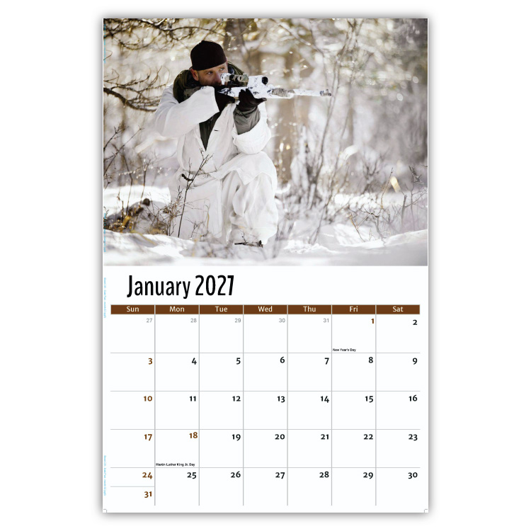 2027 Fishing and Hunting wall calendar
