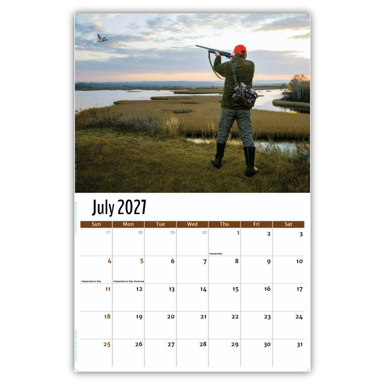 2027 Fishing and Hunting wall calendar