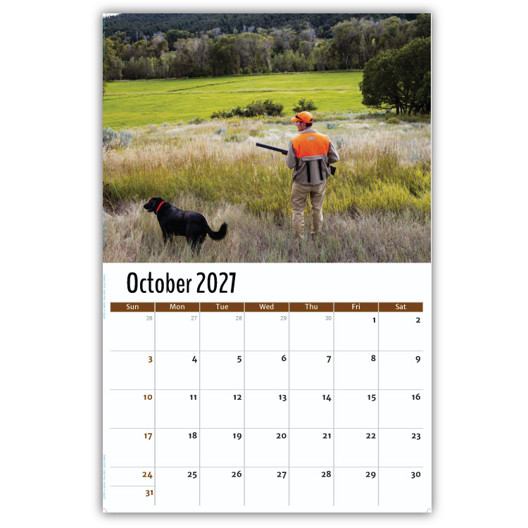 2027 Fishing and Hunting wall calendar
