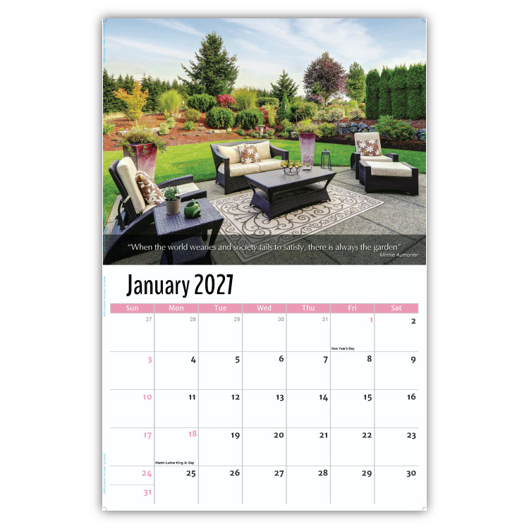 2027 Flowers and Gardens wall calendar