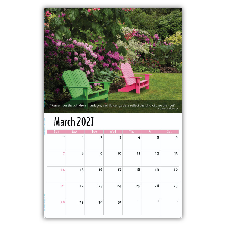 2027 Flowers and Gardens wall calendar