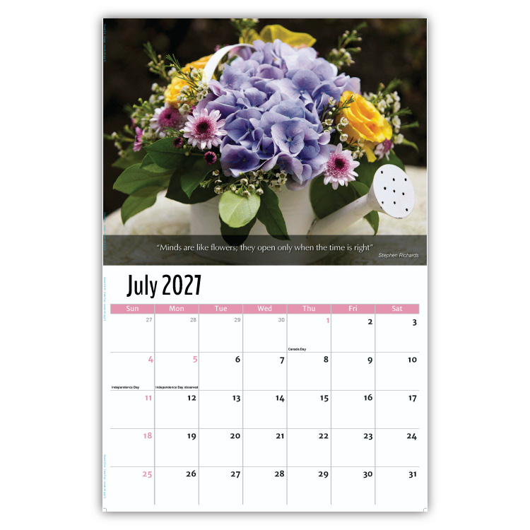 2027 Flowers and Gardens wall calendar