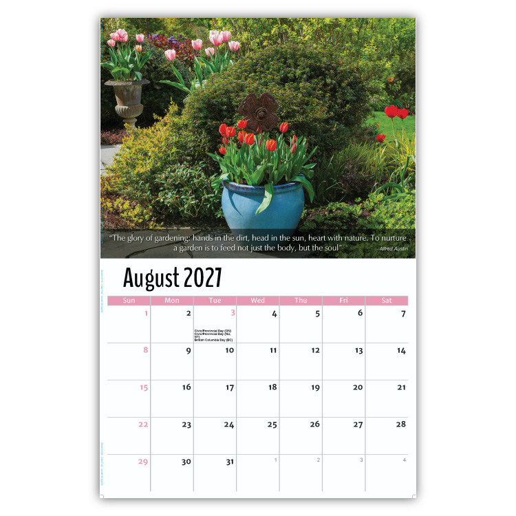 2027 Flowers and Gardens wall calendar