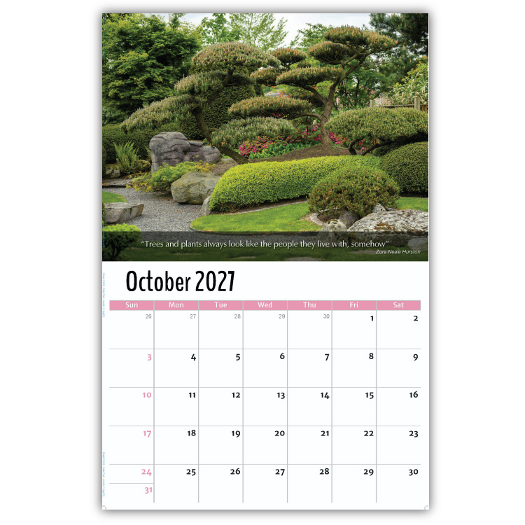 2027 Flowers and Gardens wall calendar