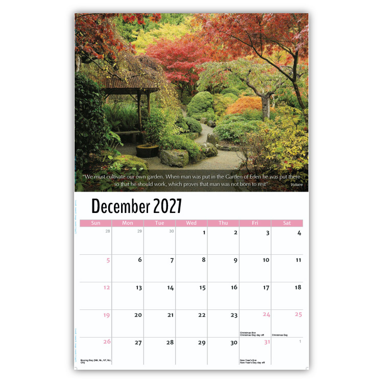 2027 Flowers and Gardens wall calendar