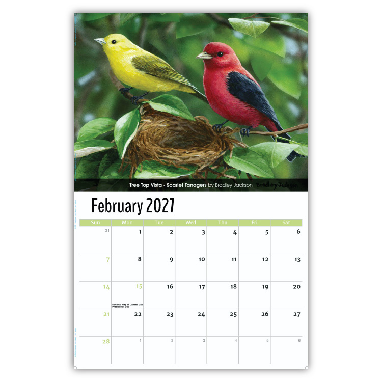 2027 Garden Birds wall calendar