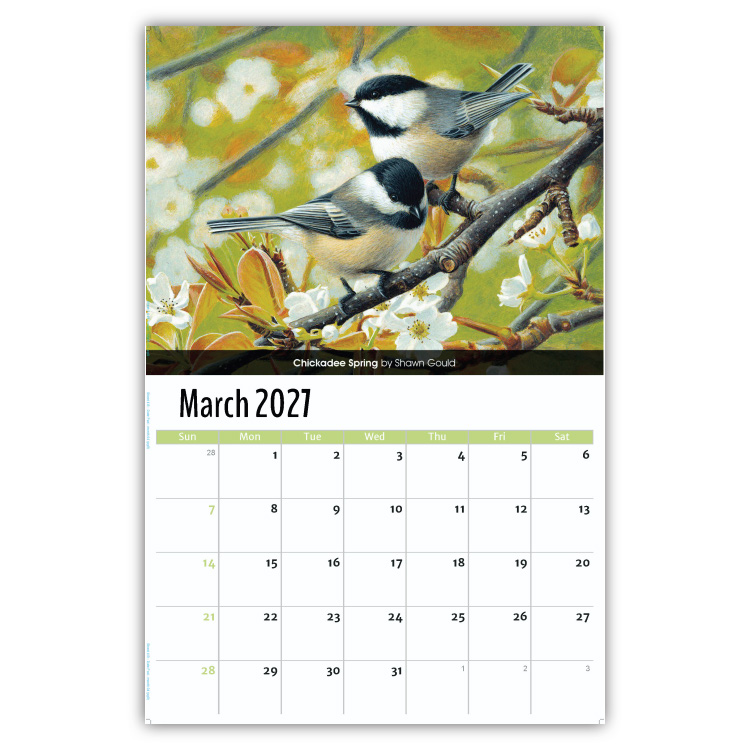 2027 Garden Birds wall calendar