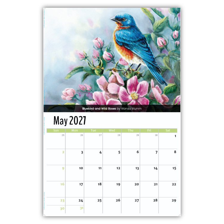 2027 Garden Birds wall calendar