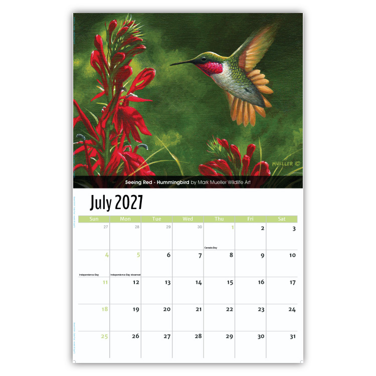 2027 Garden Birds wall calendar