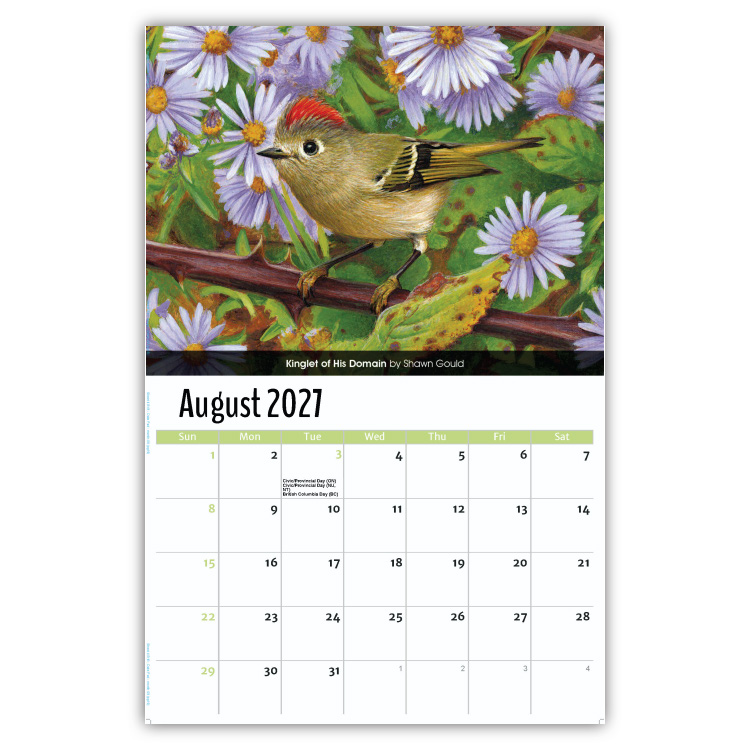 2027 Garden Birds wall calendar