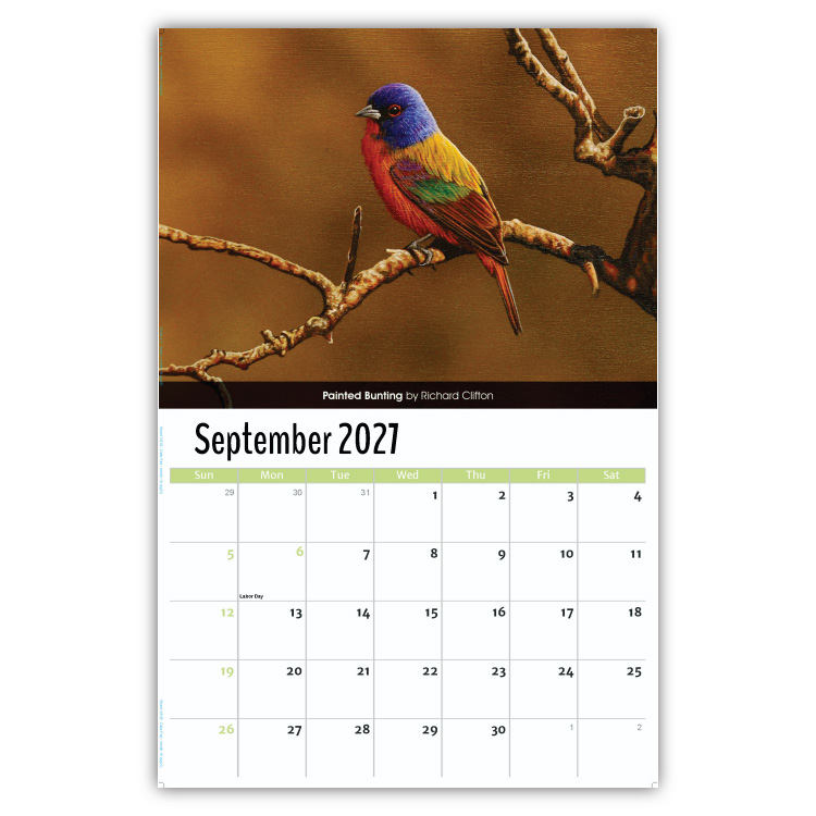 2027 Garden Birds wall calendar