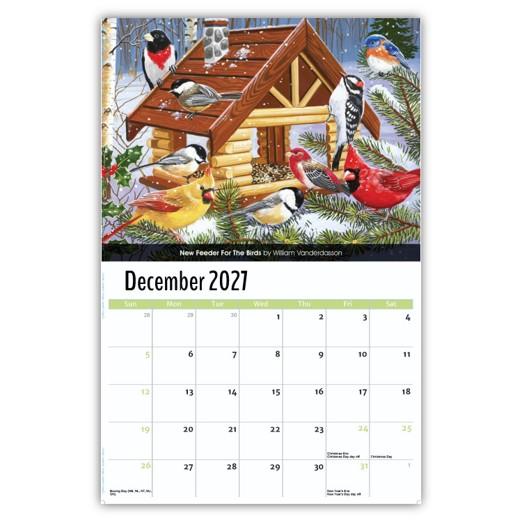 2027 Garden Birds wall calendar
