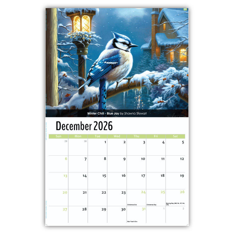 2027 Garden Birds wall calendar