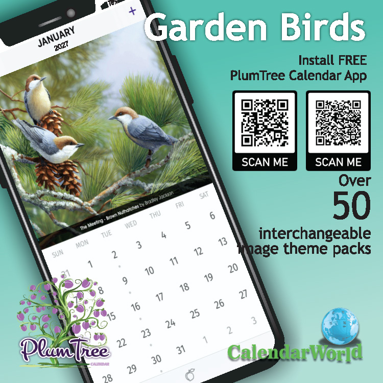 2027 Garden Birds wall calendar