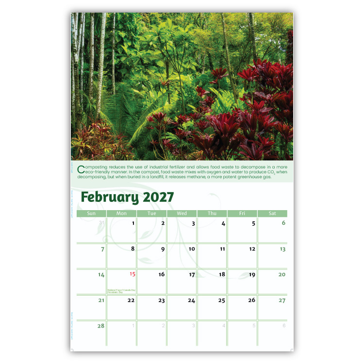 2027 Go Green wall calendar