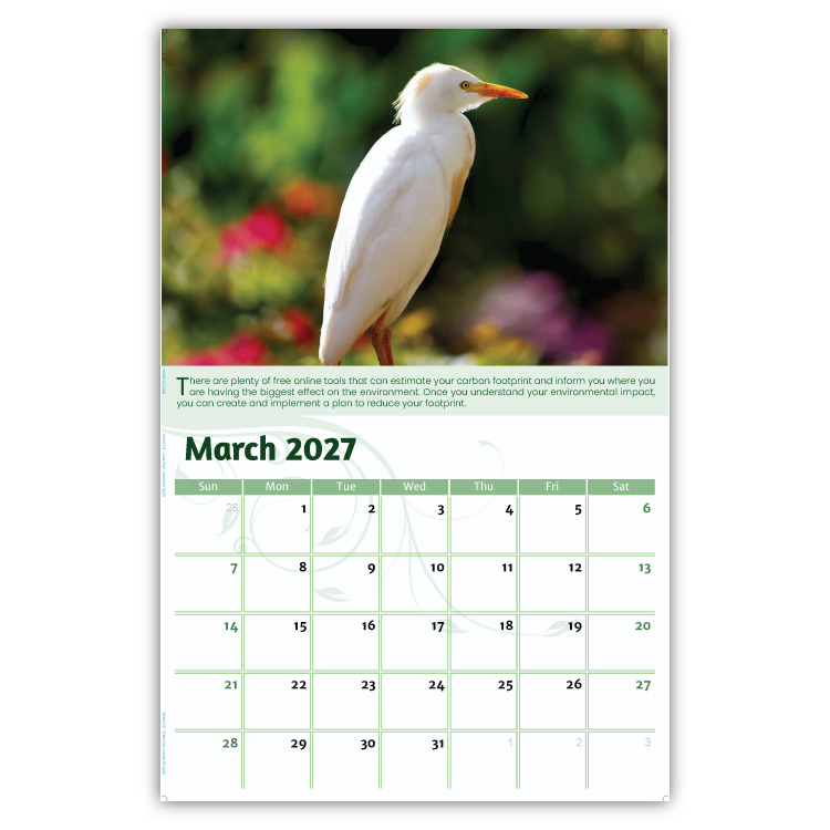 2027 Go Green wall calendar