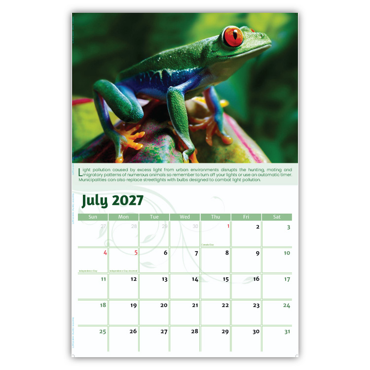 2027 Go Green wall calendar