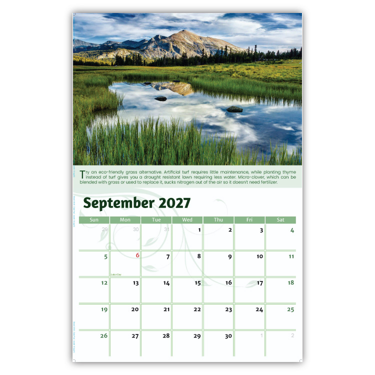2027 Go Green wall calendar