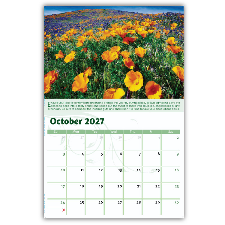 2027 Go Green wall calendar