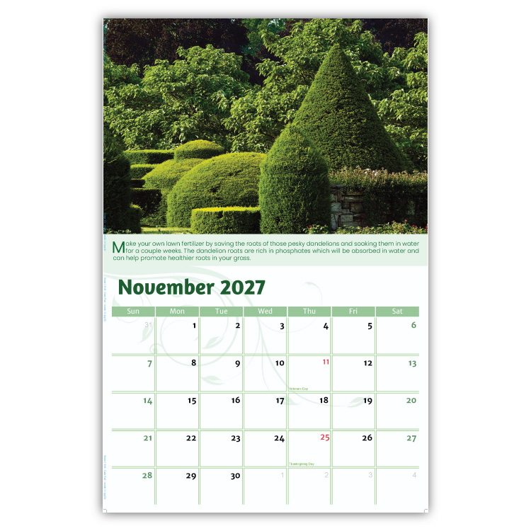 2027 Go Green wall calendar