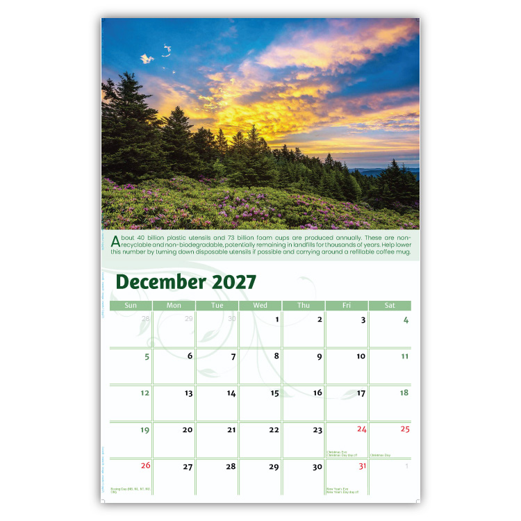 2027 Go Green wall calendar