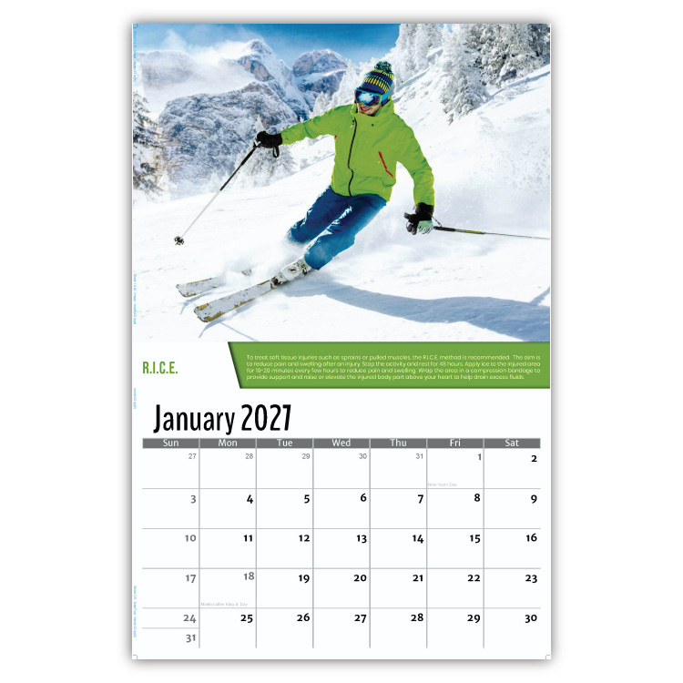 2027 Health Tips wall calendar