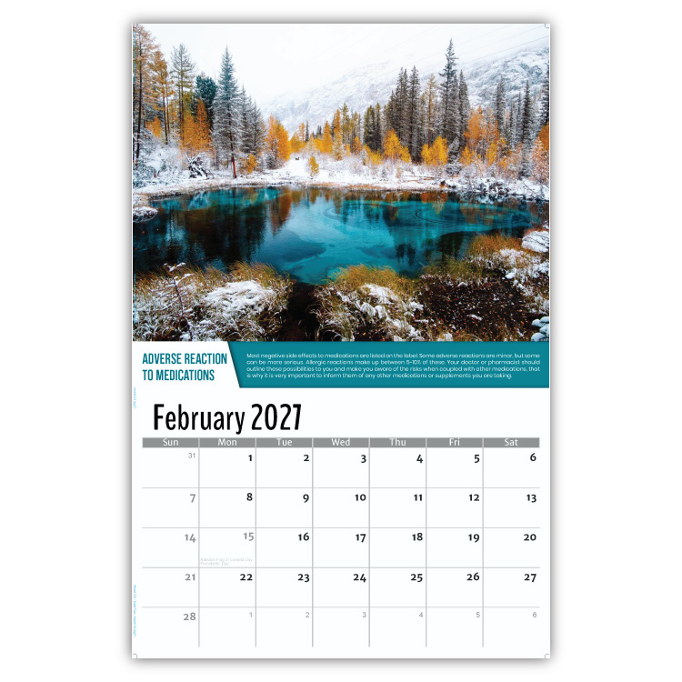 2027 Health Tips wall calendar