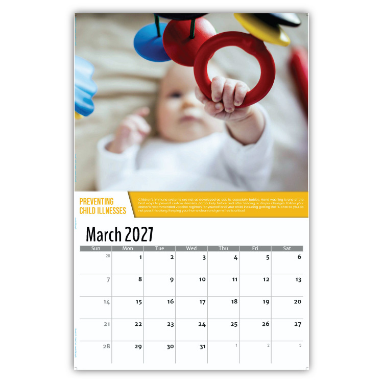 2027 Health Tips wall calendar