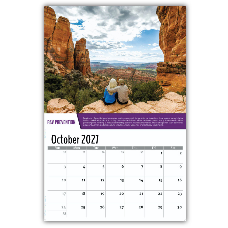 2027 Health Tips wall calendar