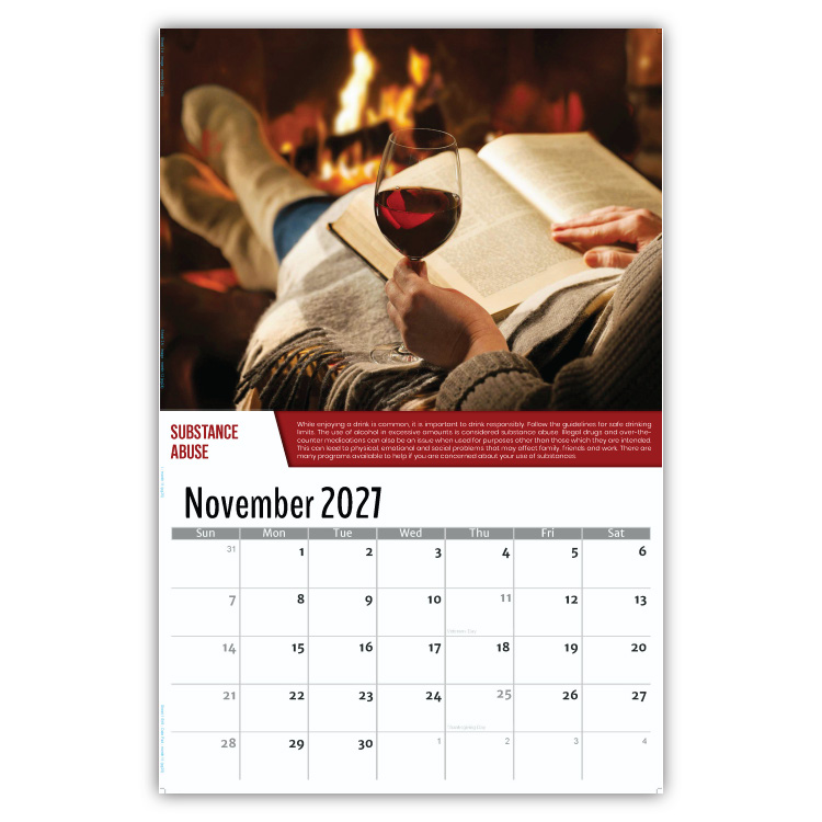 2027 Health Tips wall calendar