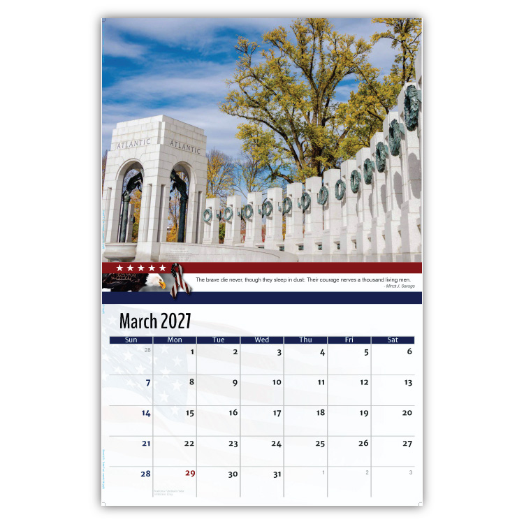 2027 Home of the Brave wall calendar
