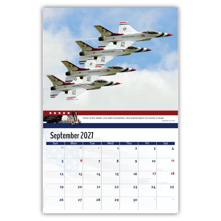 2027 Home of the Brave wall calendar