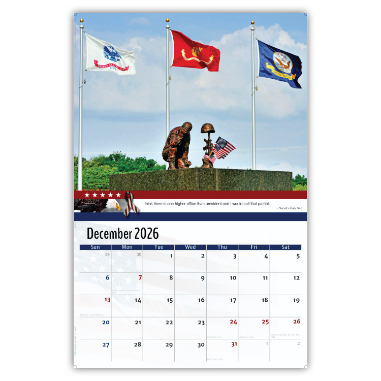 2027 Home of the Brave wall calendar