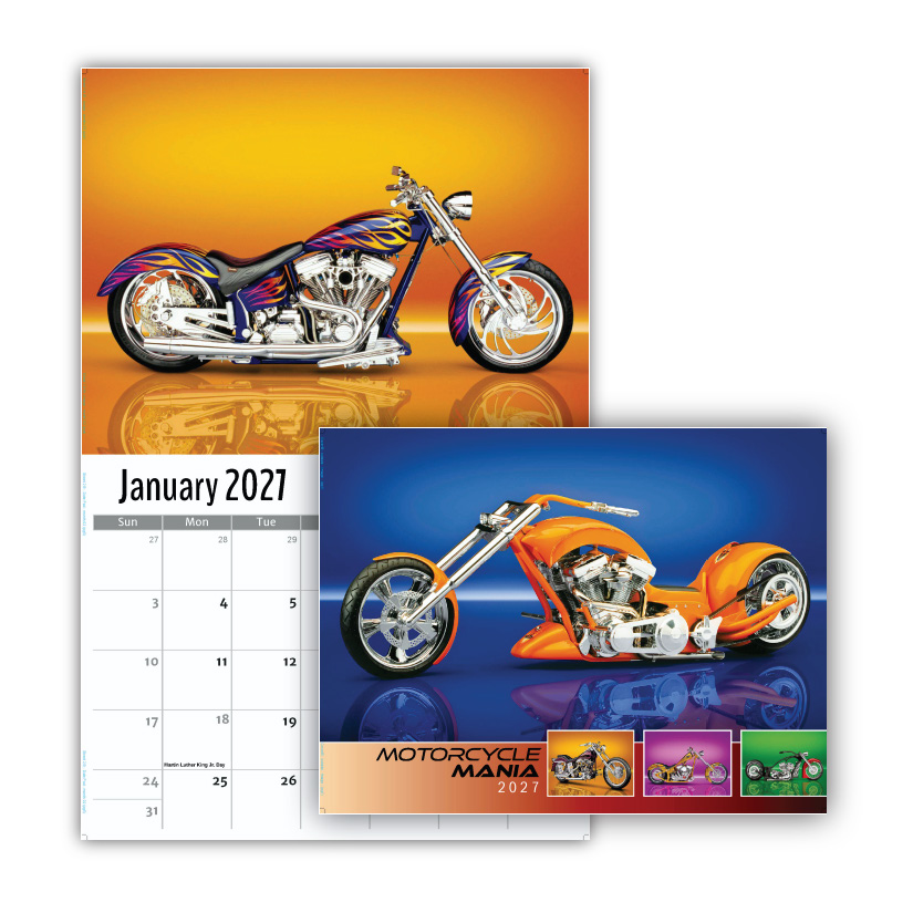 2027 Motorcycle Mania wall calendar
