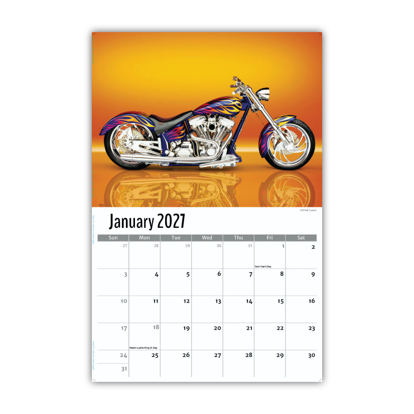 2027 Motorcycle Mania wall calendar