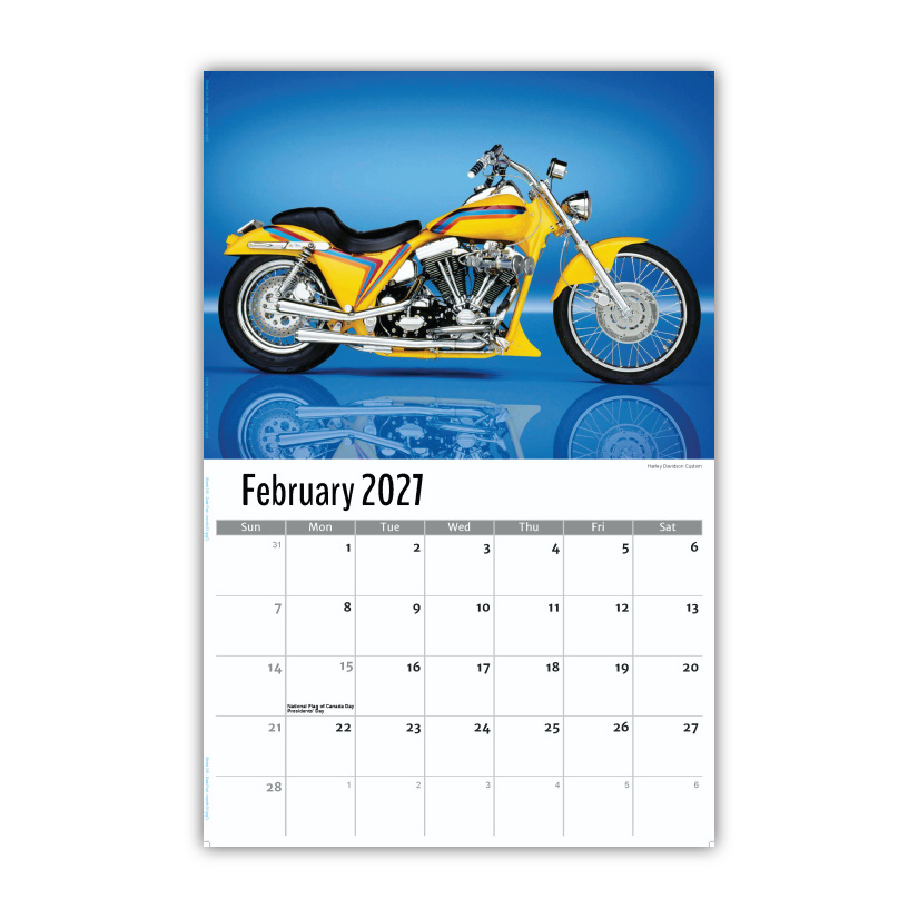 2027 Motorcycle Mania wall calendar