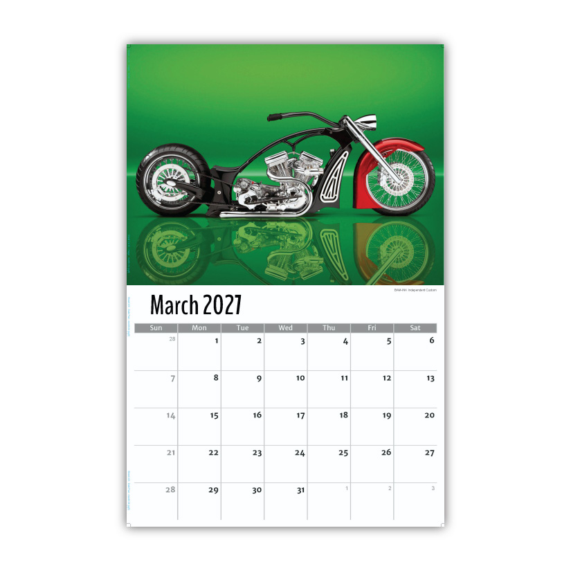 2027 Motorcycle Mania wall calendar